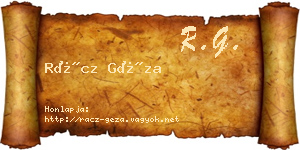 Rácz Géza névjegykártya