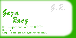 geza racz business card